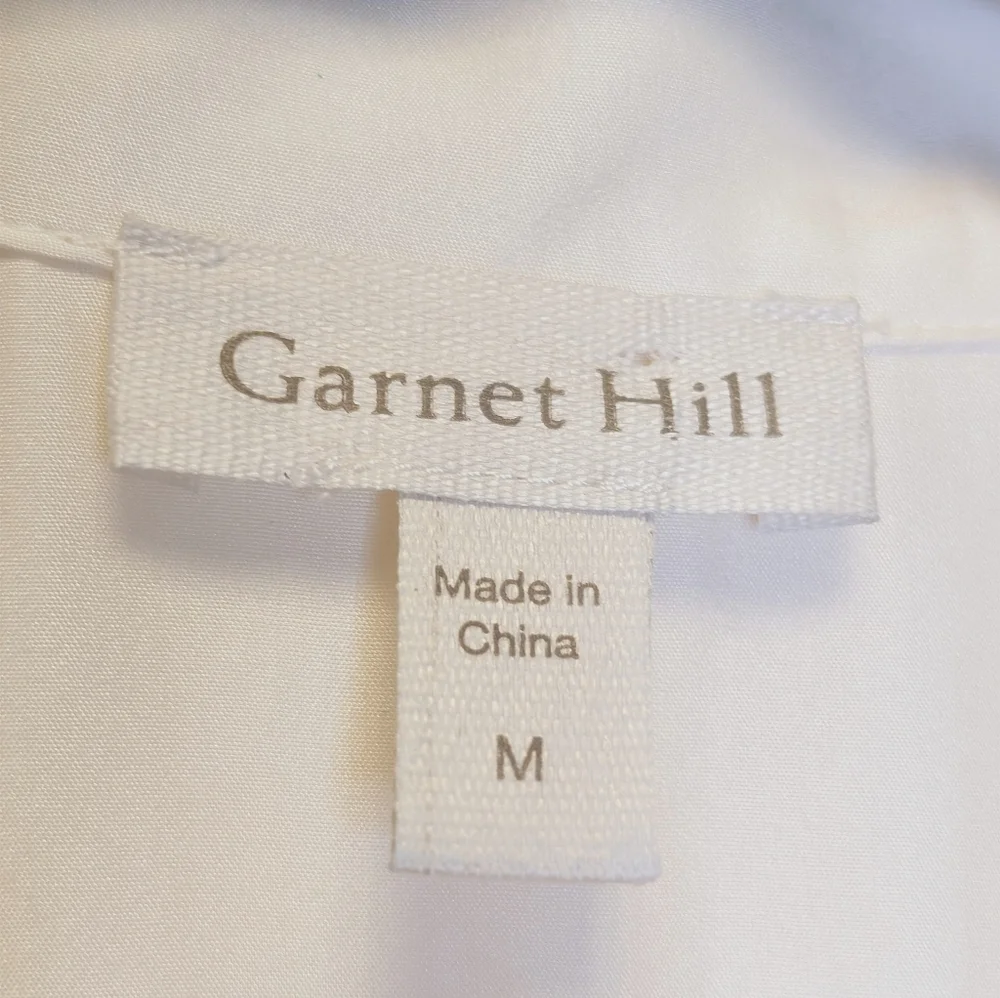 Garnet Hill Freya Silk Top Cream V-Neck Short Sleeve Blouse M - Picture 4 of 10